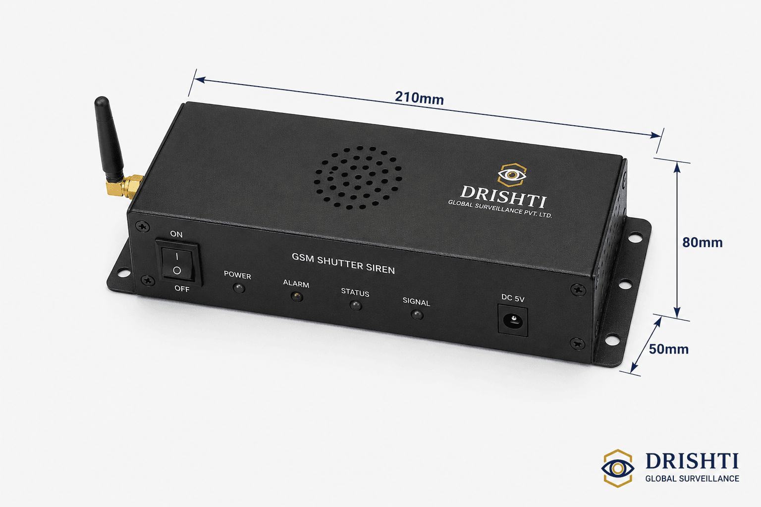 GSM Shutter Siren technical specifications and dimensions